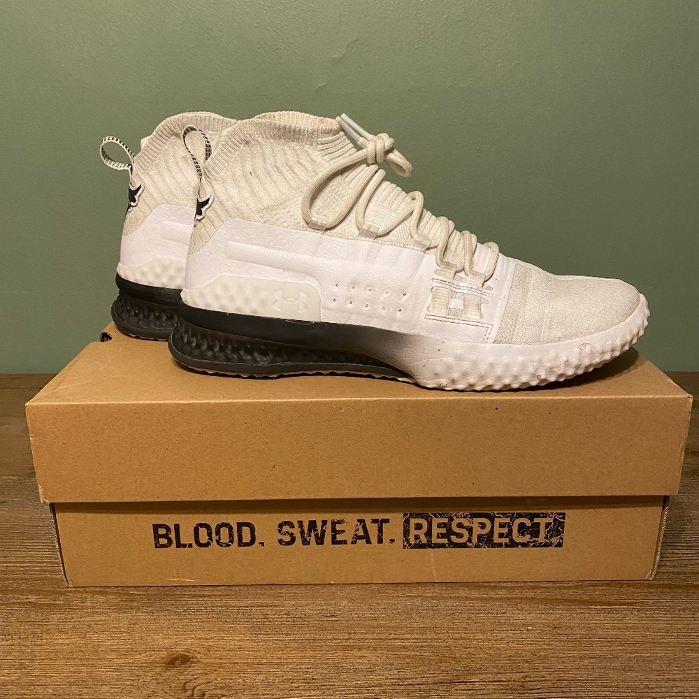 Under Armour Project Rock 1 White with Black Sneakers